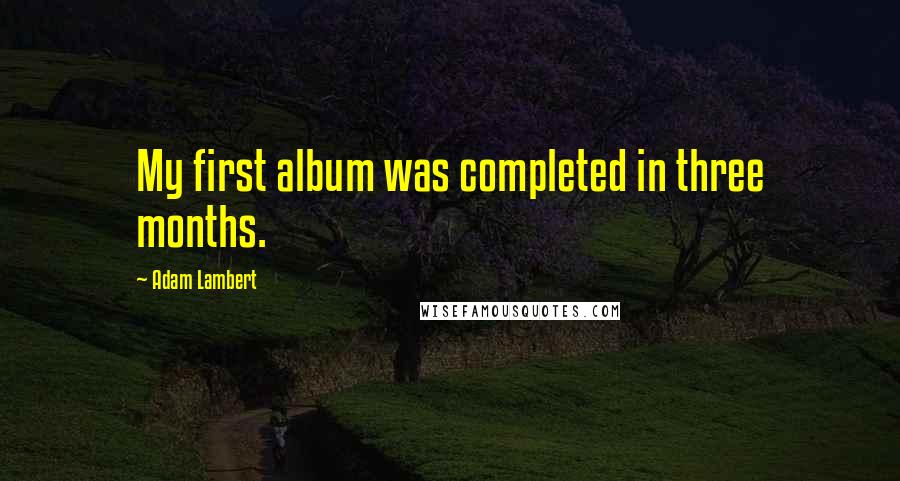 Adam Lambert Quotes: My first album was completed in three months.