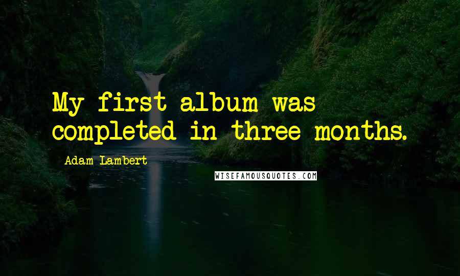 Adam Lambert Quotes: My first album was completed in three months.