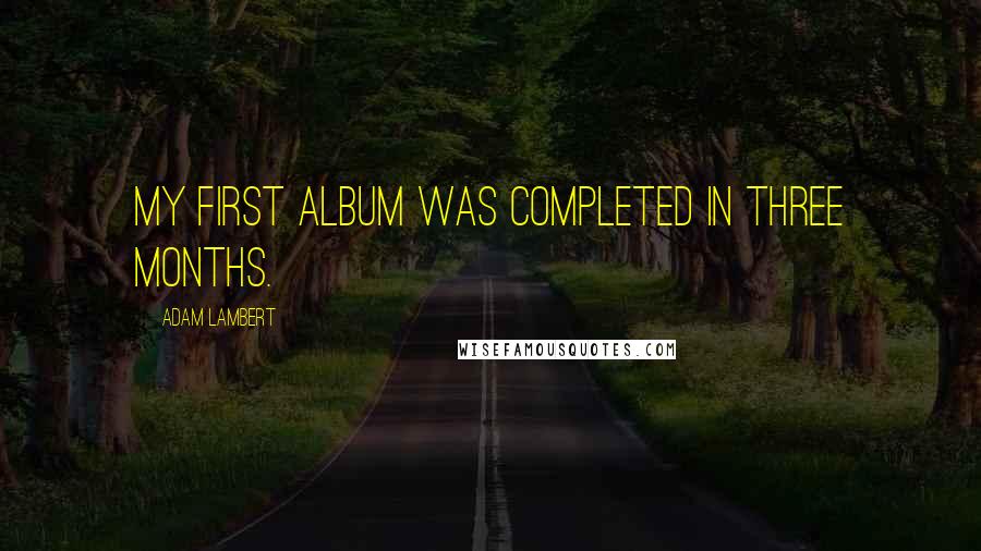 Adam Lambert Quotes: My first album was completed in three months.