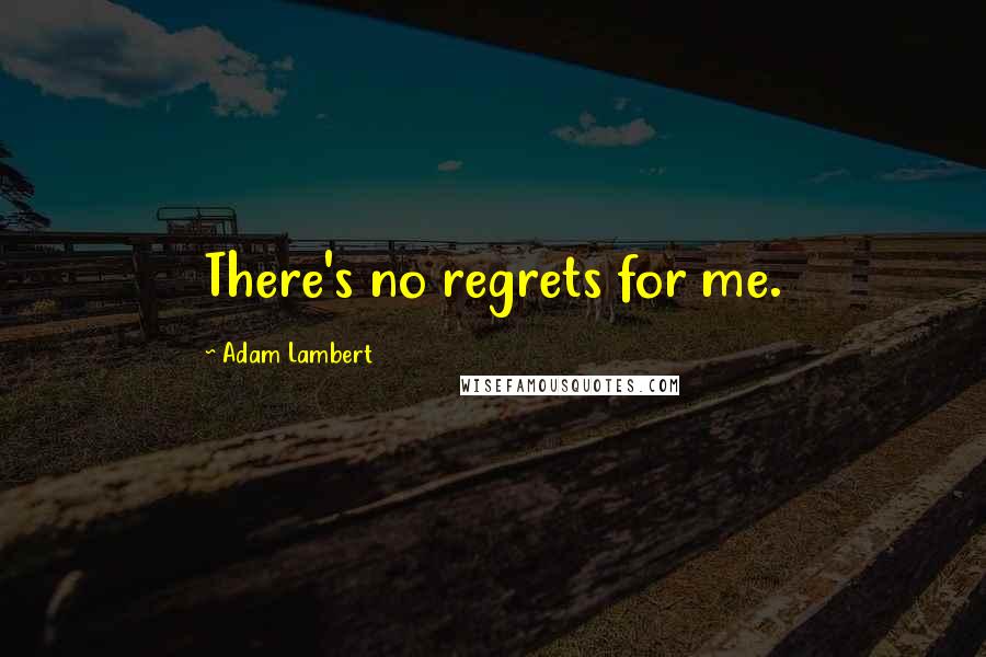 Adam Lambert Quotes: There's no regrets for me.