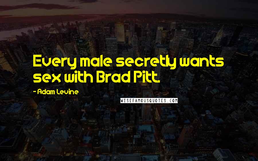 Adam Levine Quotes: Every male secretly wants sex with Brad Pitt.