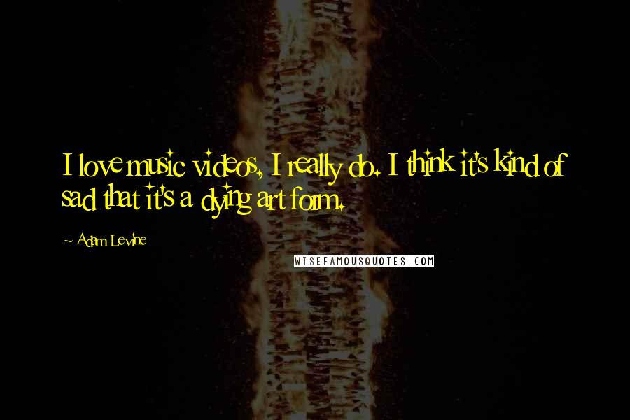 Adam Levine Quotes: I love music videos, I really do. I think it's kind of sad that it's a dying art form.