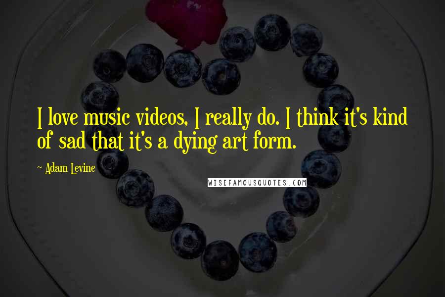 Adam Levine Quotes: I love music videos, I really do. I think it's kind of sad that it's a dying art form.