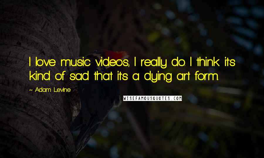 Adam Levine Quotes: I love music videos, I really do. I think it's kind of sad that it's a dying art form.