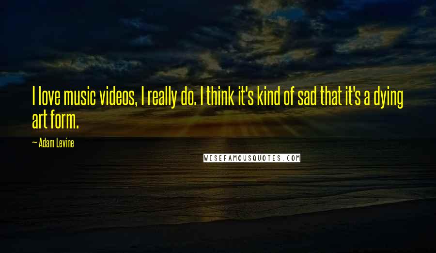 Adam Levine Quotes: I love music videos, I really do. I think it's kind of sad that it's a dying art form.