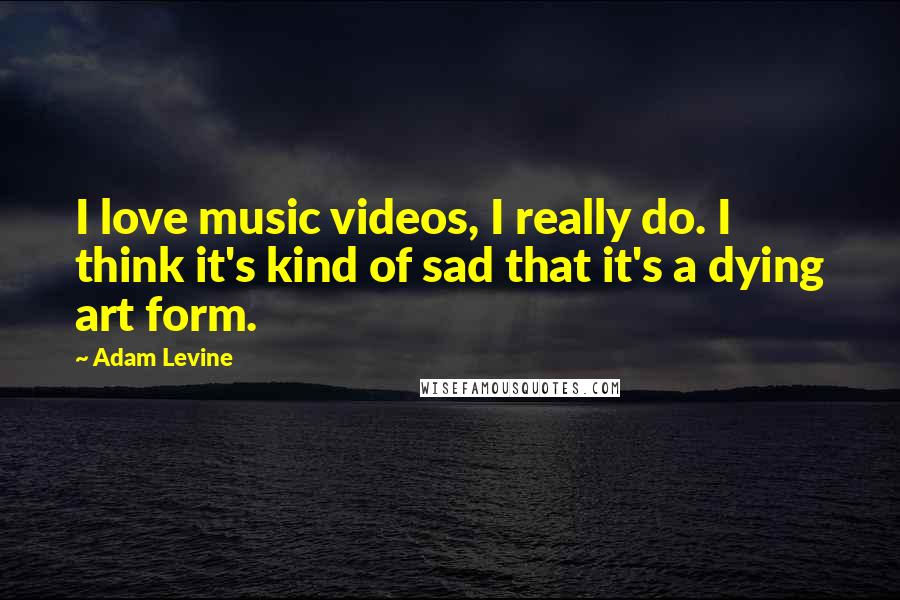 Adam Levine Quotes: I love music videos, I really do. I think it's kind of sad that it's a dying art form.