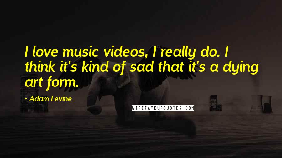 Adam Levine Quotes: I love music videos, I really do. I think it's kind of sad that it's a dying art form.
