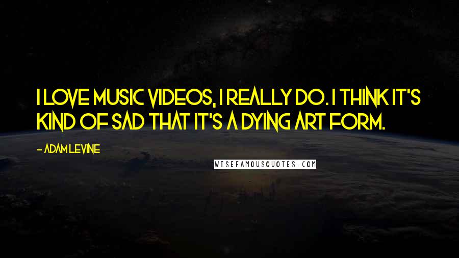 Adam Levine Quotes: I love music videos, I really do. I think it's kind of sad that it's a dying art form.