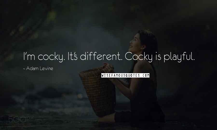 Adam Levine Quotes: I'm cocky. It's different. Cocky is playful.