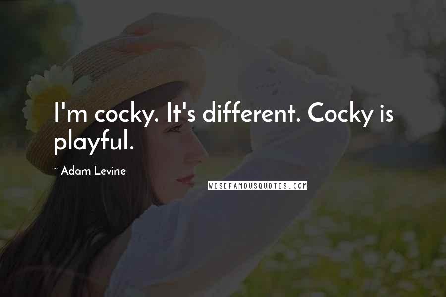 Adam Levine Quotes: I'm cocky. It's different. Cocky is playful.