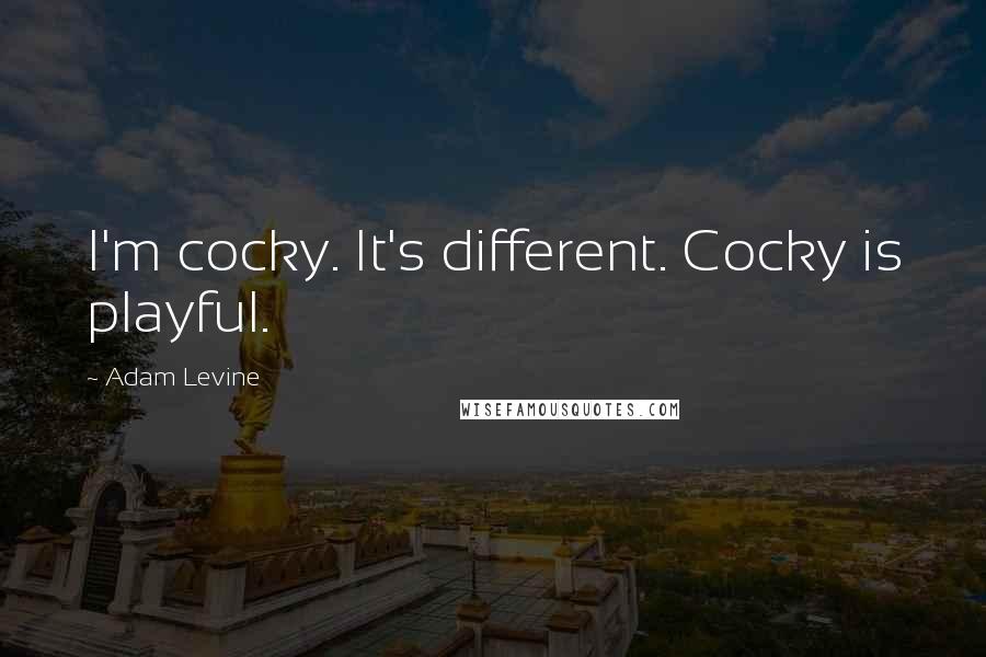 Adam Levine Quotes: I'm cocky. It's different. Cocky is playful.