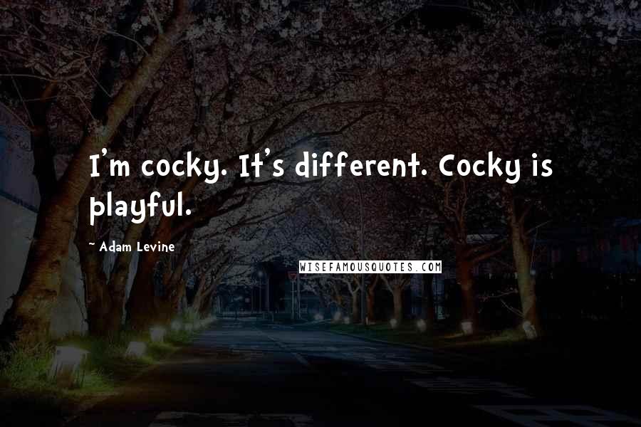 Adam Levine Quotes: I'm cocky. It's different. Cocky is playful.