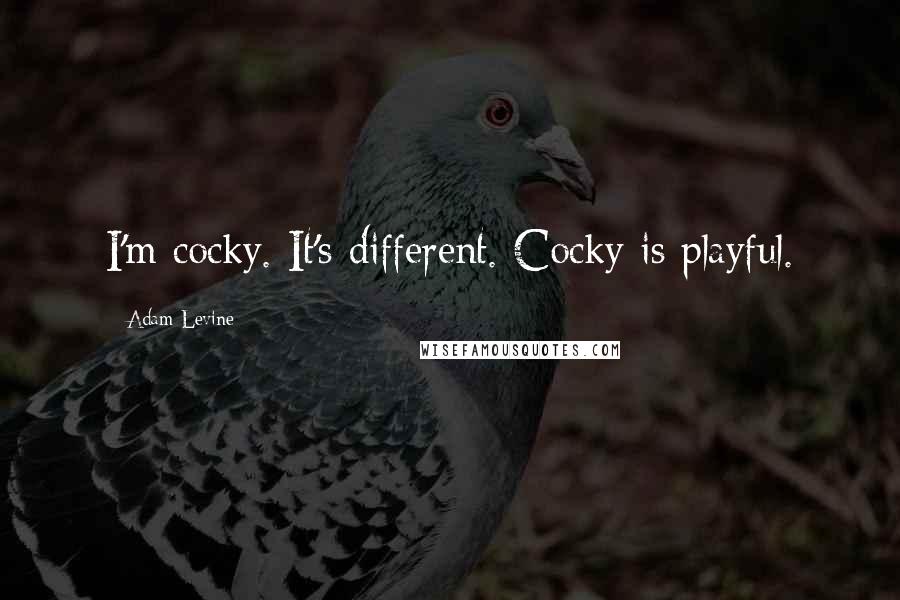 Adam Levine Quotes: I'm cocky. It's different. Cocky is playful.