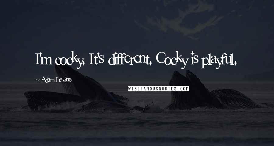 Adam Levine Quotes: I'm cocky. It's different. Cocky is playful.