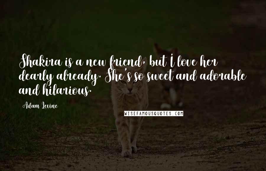Adam Levine Quotes: Shakira is a new friend, but I love her dearly already. She's so sweet and adorable and hilarious.