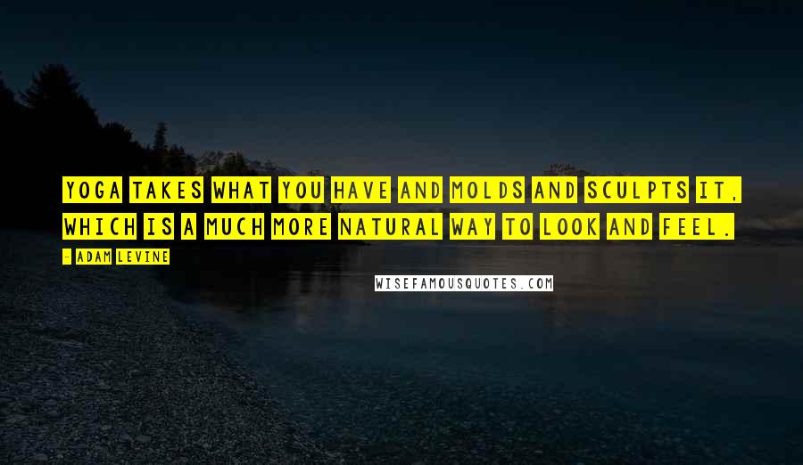 Adam Levine Quotes: Yoga takes what you have and molds and sculpts it, which is a much more natural way to look and feel.