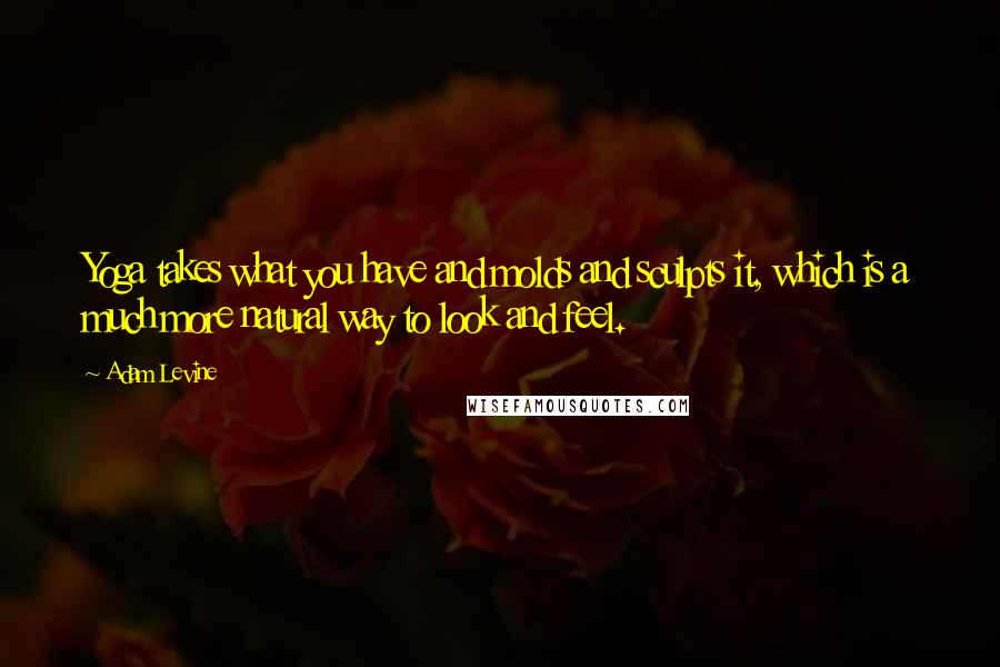 Adam Levine Quotes: Yoga takes what you have and molds and sculpts it, which is a much more natural way to look and feel.