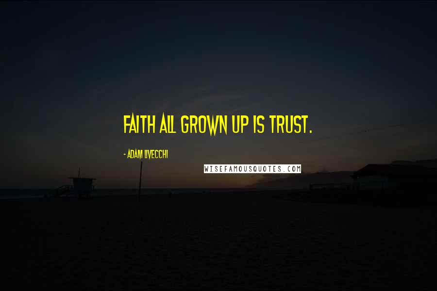 Adam LiVecchi Quotes: Faith all grown up is trust.