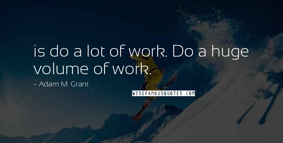 Adam M. Grant Quotes: is do a lot of work. Do a huge volume of work.