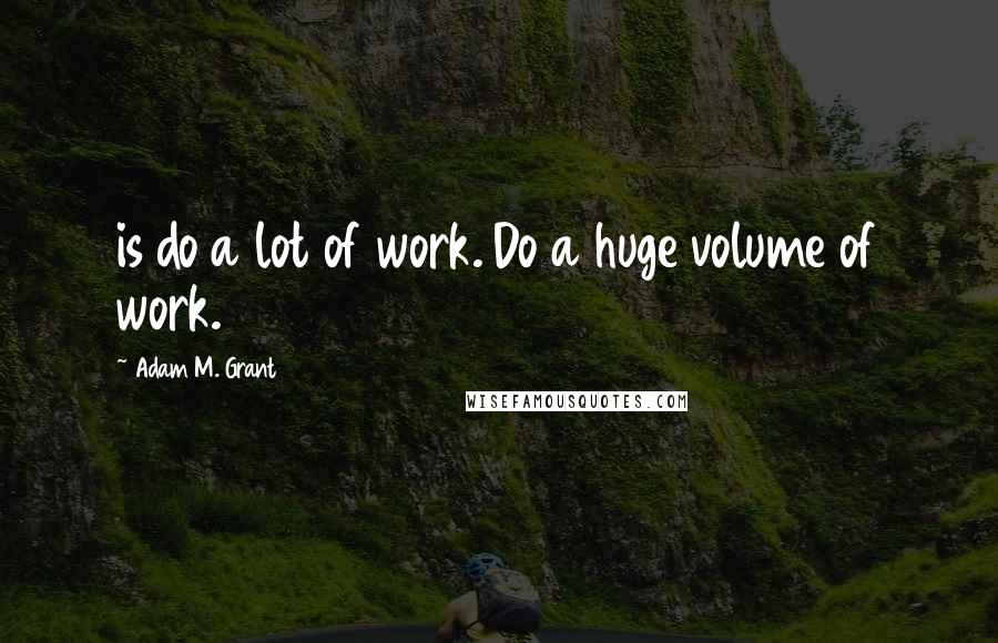 Adam M. Grant Quotes: is do a lot of work. Do a huge volume of work.