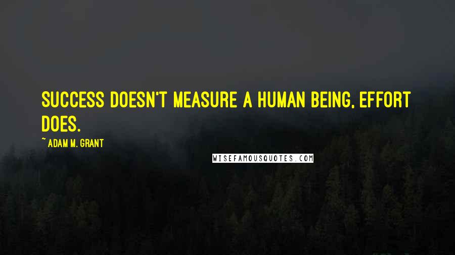 Adam M. Grant Quotes: Success doesn't measure a human being, effort does.