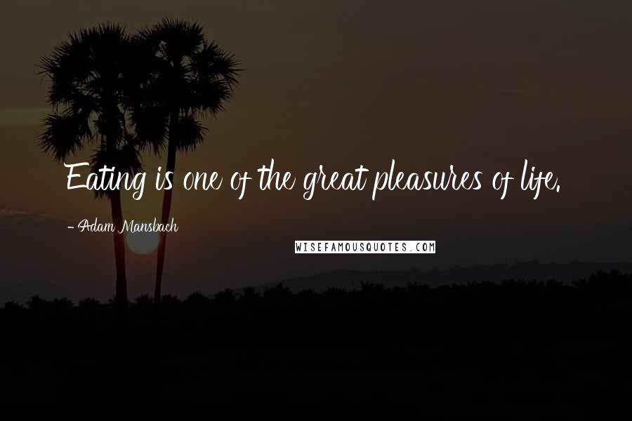 Adam Mansbach Quotes: Eating is one of the great pleasures of life.