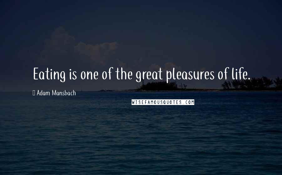 Adam Mansbach Quotes: Eating is one of the great pleasures of life.