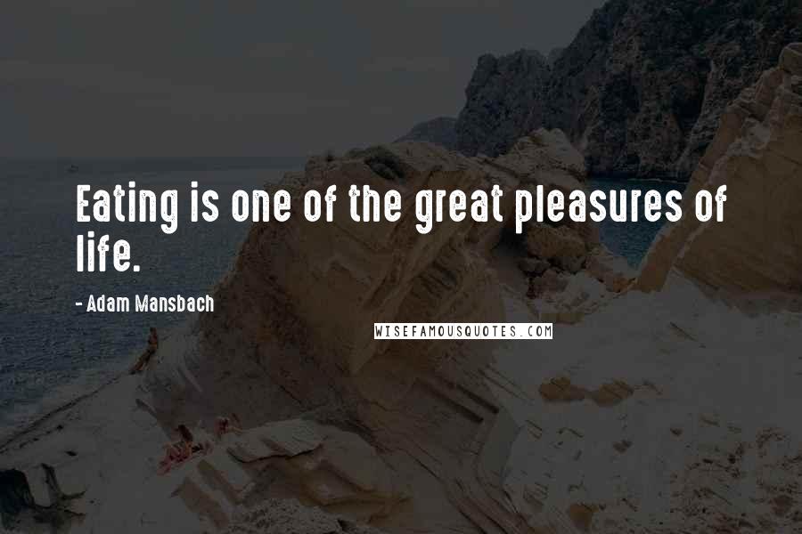 Adam Mansbach Quotes: Eating is one of the great pleasures of life.