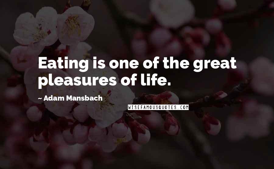 Adam Mansbach Quotes: Eating is one of the great pleasures of life.