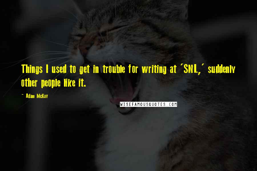 Adam McKay Quotes: Things I used to get in trouble for writing at 'SNL,' suddenly other people like it.