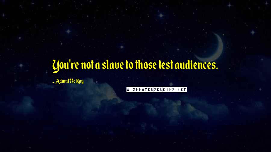 Adam McKay Quotes: You're not a slave to those test audiences.