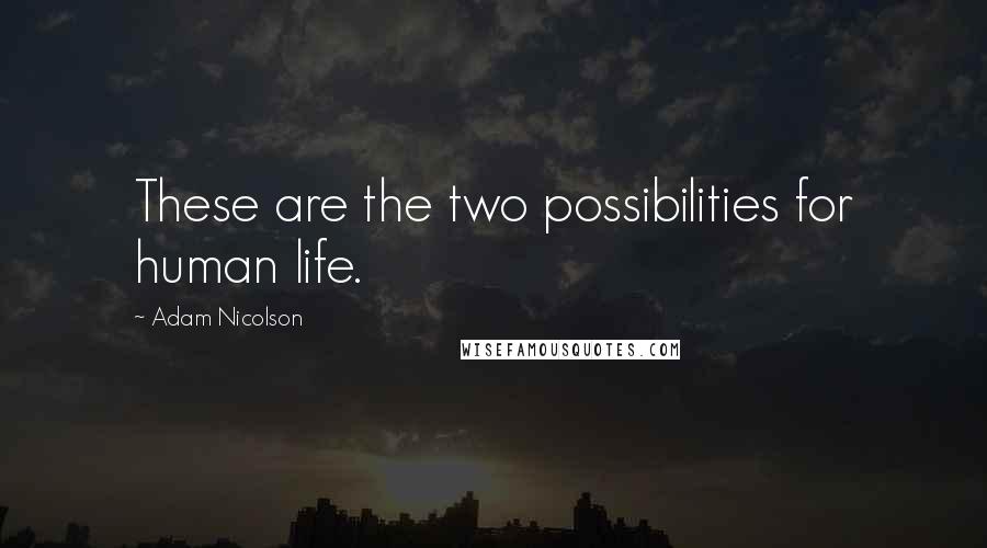 Adam Nicolson Quotes: These are the two possibilities for human life.