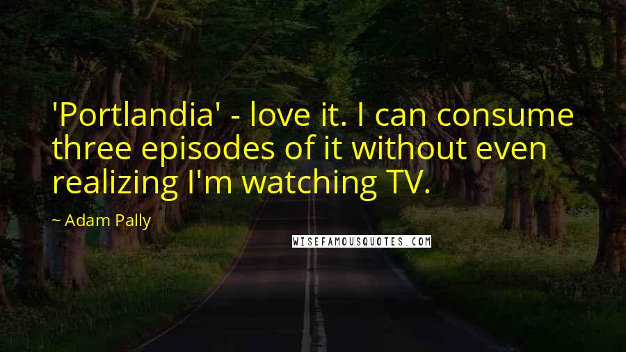 Adam Pally Quotes: 'Portlandia' - love it. I can consume three episodes of it without even realizing I'm watching TV.