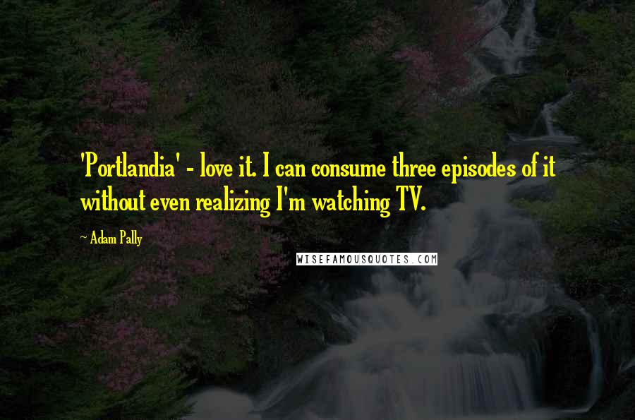 Adam Pally Quotes: 'Portlandia' - love it. I can consume three episodes of it without even realizing I'm watching TV.