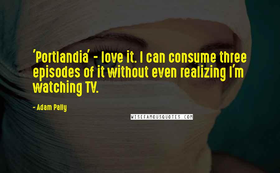 Adam Pally Quotes: 'Portlandia' - love it. I can consume three episodes of it without even realizing I'm watching TV.