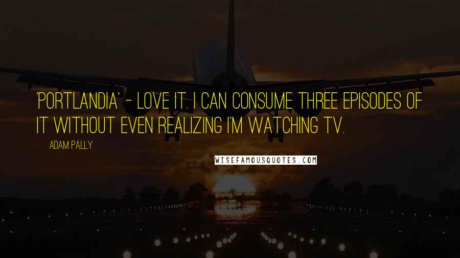 Adam Pally Quotes: 'Portlandia' - love it. I can consume three episodes of it without even realizing I'm watching TV.