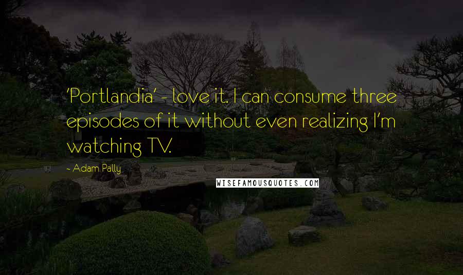 Adam Pally Quotes: 'Portlandia' - love it. I can consume three episodes of it without even realizing I'm watching TV.