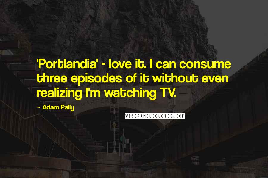 Adam Pally Quotes: 'Portlandia' - love it. I can consume three episodes of it without even realizing I'm watching TV.