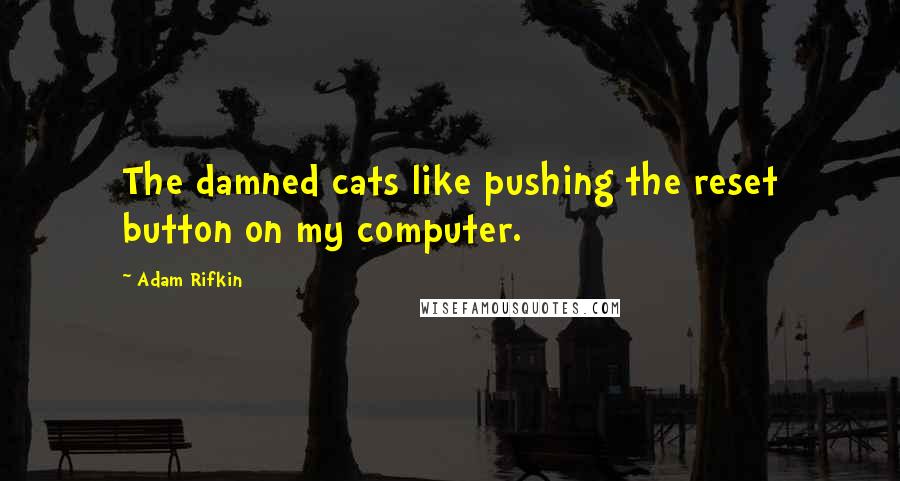 Adam Rifkin Quotes: The damned cats like pushing the reset button on my computer.