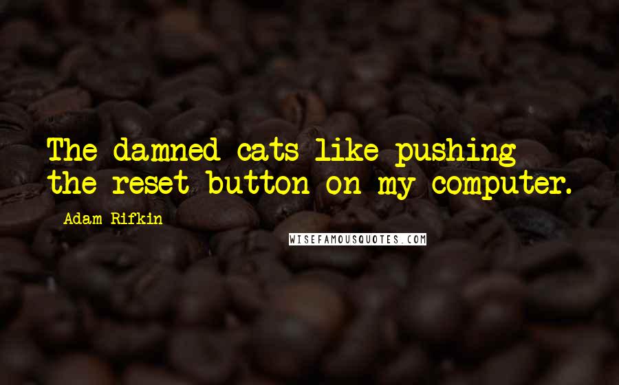 Adam Rifkin Quotes: The damned cats like pushing the reset button on my computer.