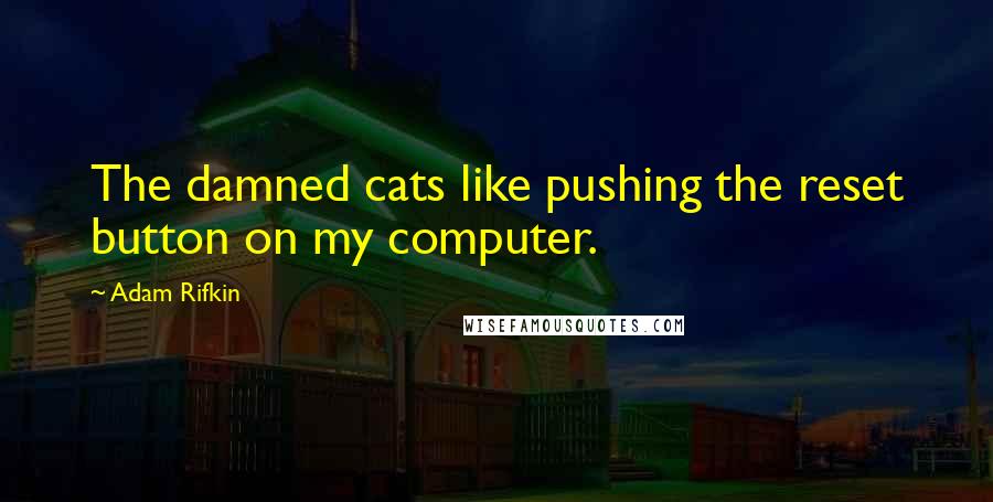 Adam Rifkin Quotes: The damned cats like pushing the reset button on my computer.