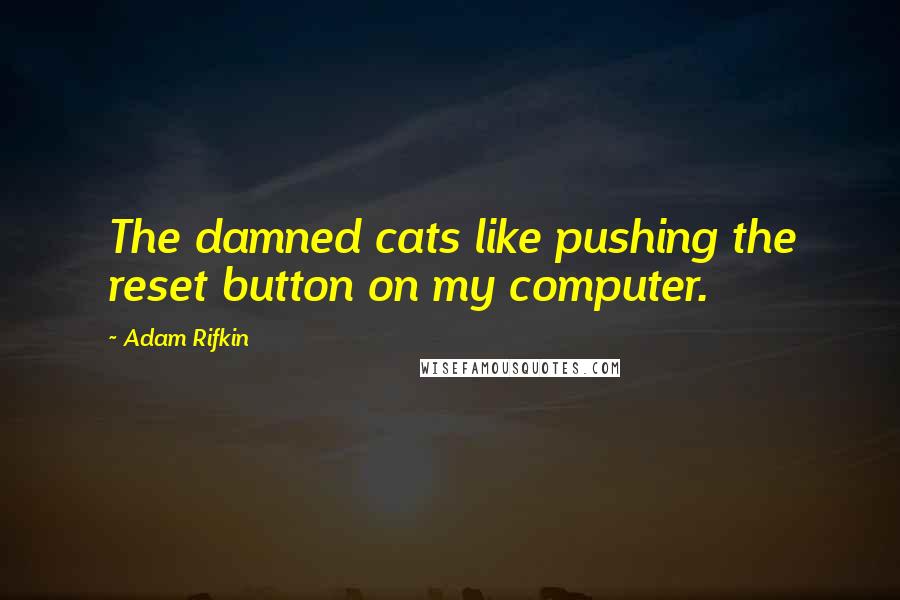 Adam Rifkin Quotes: The damned cats like pushing the reset button on my computer.