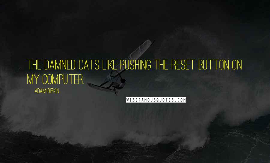 Adam Rifkin Quotes: The damned cats like pushing the reset button on my computer.