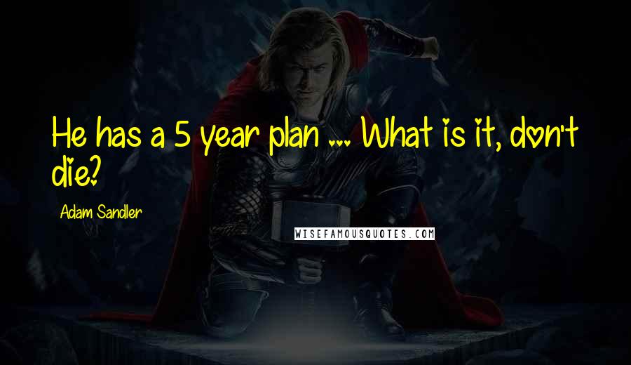 Adam Sandler Quotes: He has a 5 year plan ... What is it, don't die?