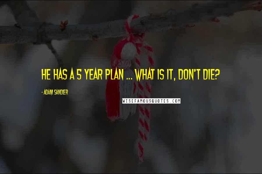 Adam Sandler Quotes: He has a 5 year plan ... What is it, don't die?