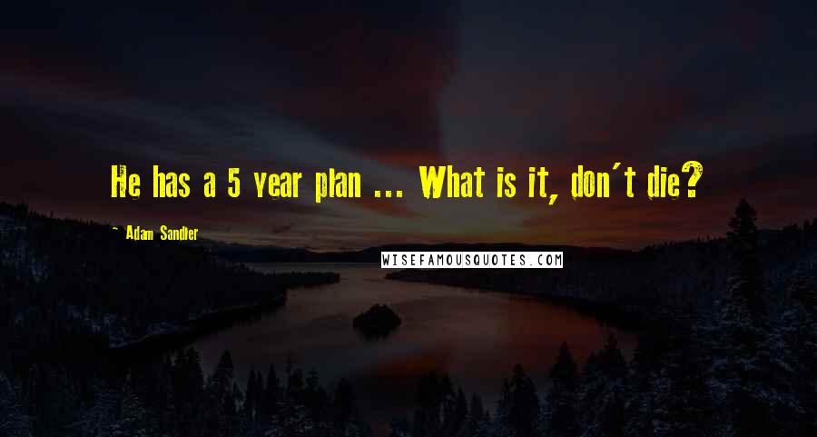 Adam Sandler Quotes: He has a 5 year plan ... What is it, don't die?