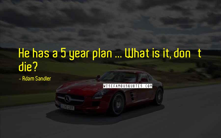 Adam Sandler Quotes: He has a 5 year plan ... What is it, don't die?