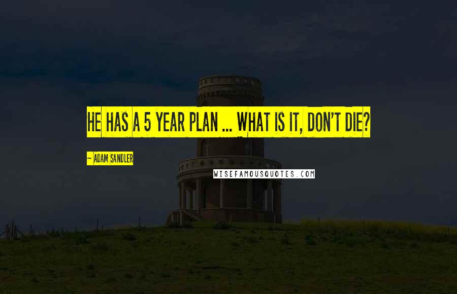 Adam Sandler Quotes: He has a 5 year plan ... What is it, don't die?