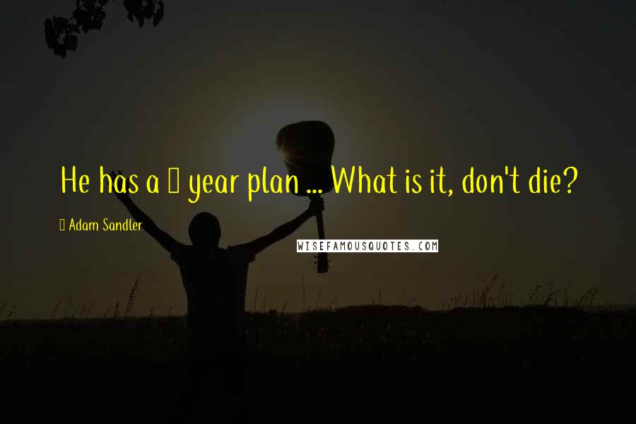 Adam Sandler Quotes: He has a 5 year plan ... What is it, don't die?