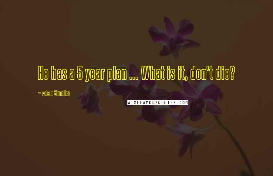 Adam Sandler Quotes: He has a 5 year plan ... What is it, don't die?